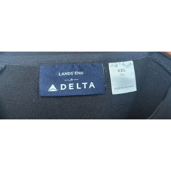 Lands End for Delta Airlines Bomber Jacket Black Spell Out Logo Size XXL Tall - Picture 5 of 6